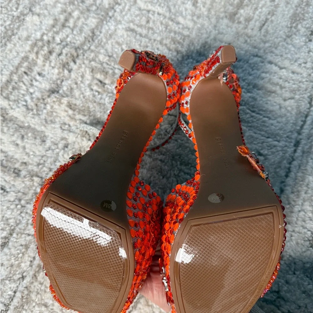 Gianni Bini Orange Platform Heels - Embellished | Perfect for Stage or Rave - Picture 7 of 7